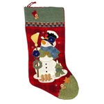 Dan Dee Collector's Choice Christmas Stocking Snowman Broom Red Plaid Buttons. Fixed Price $15.00.