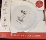 C53-MERRY Masterpieces American Collection Set Dessert Plates 24K Gold Rimmed. Fixed Price $20.00.