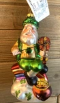 Living Quarters Christmas 5" Leprechaun Ornament Santa Patricks Fiddle Glass. Fixed Price $24.99.