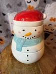 Circa The Bakehouse Snowman Ceramic Measuring Cups Set Holiday Kitchen Decor. Fixed Price $24.00.