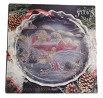 Crystal Clear Studios Christmas 1992 Winter Estates 14" Round Platter Nib. Fixed Price $99.99.