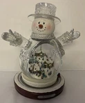 Thomas Kinkade Snowman White Christmas Train Village Lights Up Vguc Works!. Fixed Price $60.00.