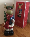 **vintage 18" Lighted Fiber Optic Moose Christmas Decor Target 2009 & Box Video. Fixed Price $74.49.