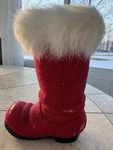 Ino Schaller Paper Mache Red Beaded Santa Boot Made Germany Hand Signed. Fixed Price $65.00.