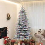 Homcom 6.5 Ft Pre-lit Artificial Christmas Tree With Snow Flocked Branches. Fixed Price $84.99.