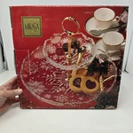 Mikasa 2 Tier 10" Server Snowflake 960/344 Nib Germany Beautiful Charity. Fixed Price $17.50.