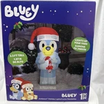 3.5FT Led Bluey Santa Hat With Candy Came Christmas Air Blown Inflatable. Fixed Price $35.00.