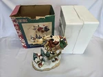 Traditions Christmas Centerpiece Holiday Decoration Santa Flying Over Village. Fixed Price $89.99.