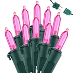 Brizled Pink Christmas Lights 33FT 120 Indoor/outdoor Ul Certified. Fixed Price $26.98.