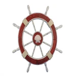 Handcrafted Nautical Decor Hampton WHEEL-30-111-SEASHELL Wooden Rustic. Fixed Price $134.47.