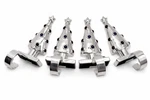 Vintage Christmas Stocking Hangers Set 4 Jeweled Cast Aluminum Tree. Fixed Price $59.49.
