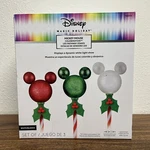 Gemmy Christmas Disney Magic Holiday 3 Mickey Mouse Colormotion Pathway Lights. Fixed Price $140.00.