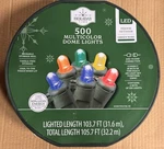 New Holiday Time 500-COUNT Multicolor Led Dome Christmas Lights Green Wire. Fixed Price $30.00.