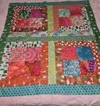 Kaffe Fassett Meets Moda Ooak Christmas Quilt Top Colorful Cotton 36" X 34"WIDE. Fixed Price $35.10.