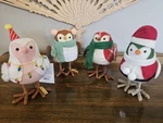 Lot Of 4 Target Christmas Featherly Friends Tinsel Wafer Toby Cheeryble. Fixed Price $26.00.
