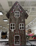 Pottery Barn Lit Rattan Gingerbread House 4FT Tall Christmas Porch Yard Decor. Fixed Price $199.00.