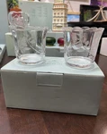 Partylite Herbal Spring Etched Votive Holder Pair Retired Nib P15E/P8469. Fixed Price $14.99.