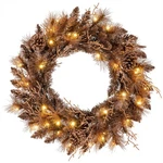 24" Pre-lit Christmas Wreath With 35 Warm White Leds Battery Operated Home Decor. Fixed Price $62.23.