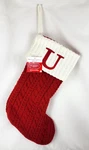 New Nicholas Square Red Cable Knit Monogram Christmas Stocking 22" (#ucrw). Fixed Price $11.95.