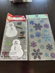 2 New Christmas Snowman Snowflakes Window Gel Clings. Fixed Price $19.99.