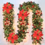 9FT Pre-lit Christmas Garland With Led Lights Battery Operated, Holiday Decorati. Fixed Price $55.56.