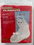 Sculptured Stitchery Christmas Stocking Kitten Xs 20 Monarch Horizon 16" Tall. Fixed Price $35.00.