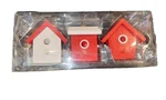 Ikea Christmas Decorations Wooden Painted Birdhouse Ornament Set Of New 21543. Fixed Price $9.95.