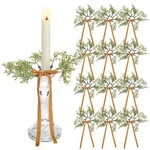 12 Pcs Christmas Pine Taper Candle Rings Wreaths With Velvet Bow Ribbon 1.38. Fixed Price $32.25.