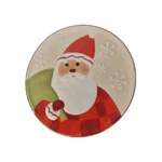 Hallmark Christmas Santa Cookie Plate 2002 Ceramic 10.25" Round New Set Of Nos. Fixed Price $84.69.