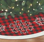 Holiday Time Inch 48" Buffalo Plaid Snowflake Red Black Christmas Tree Skirt. Fixed Price $25.98.