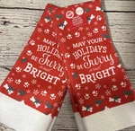 Set Of 2 Xmas Kitchen Towels May Your Holidays Be Furry And Bright New. Fixed Price $8.99.