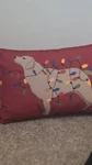 Pottery Barn Christmas Dog Tangled Lights Lumbar Pillow Read. Fixed Price $29.99.