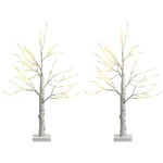 Costway Set Of Pre-lit White Twig Birch Tree Battery Powered 2' For Christmas. Fixed Price $34.99.