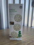 Ge 3 Pack 5.5-IN Hanging Super Sphere Display With 50 White Led Lights. Fixed Price $49.99.