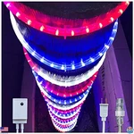 Russell Decor 50FT Dimmable Led Rope Lights Red, White & Blue For Outdoor. Fixed Price $95.06.