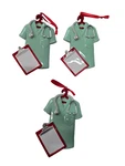 Set Of 3 Nurse Scrubs Green Christmas Ornament Wholesale Personalized. Fixed Price $15.00.