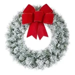 Home Accents Holiday 24 Flocked Frosted Noble Pine Wreath Christmas Decor. Fixed Price $24.99.