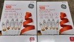 2X Ge String Long 100 Count Clear Mini Light Set White Wire Indoor/outdoor New. Fixed Price $16.95.