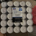 100 Pk Mainstay Tea Lights Unscented. Fixed Price $8.99.