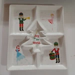 Christmas Tag Serving Tray Joy To The World Nutcracker Euc. Fixed Price $9.00.