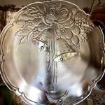 New-vtge-mikasa Holiday Christmas Bell Hostess Crystal 14-3/4" Platter RC197/310. Fixed Price $24.00.