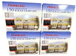 Set Of 4 - Vtg Holiday Twinkling 150 Icicle Light Clear Bulbs White Wire. Fixed Price $29.97.