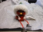 Transpac "shelf-sitting Red Bird With Holiday Hat & Bell" 2 1/4 X 3.5 6" Nwt. Fixed Price $19.95.