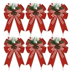 6PK Decorative Christmas Bows, 5 Fabric W/ Pinecones, Needles Holiday. Fixed Price $15.99.