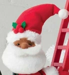 African American Animated Climbing Santa Claus Ladder Figurine Small Wondershop. Fixed Price $31.50.