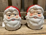 Santa Claus Face Salt & Pepper Shakers, Christmas Set. Fixed Price $20.00.