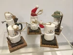 S'mores Midwest Christmas Tree 5 Ornaments Vintage Santa Coffee Cup Fishing. Fixed Price $22.00.