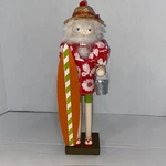 Surfer Santa Christmas Nutcracker Surfboard Tropical Beach Holiday Collectible. Fixed Price $24.99.