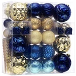 Valery Madelyn 100CT Christmas Tree Decorations Ball Ornament Set, Blue And Gold. Fixed Price $63.26.