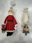 Target Wondershop 2024 Felt Mrs Claus Christmas Tree Wood Stand. Fixed Price $15.89.